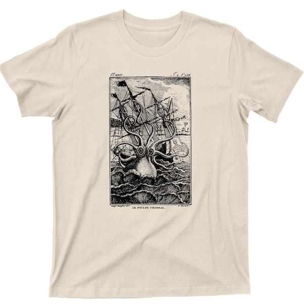 Giant Octopus T Shirt - Kraken Sea Monster Graphic TShirt