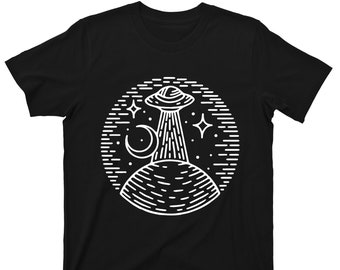 Alien UFO Abduction T Shirt - Extraterrestrial Visits Planet Earth Graphic TShirt