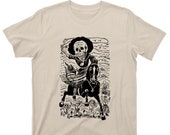Calavera De La Adelita T Shirt - Famous Mexican Revolution Artist Jose Guadalupe Posada Soldaderas Female Soldier Artwork Graphic TShirt