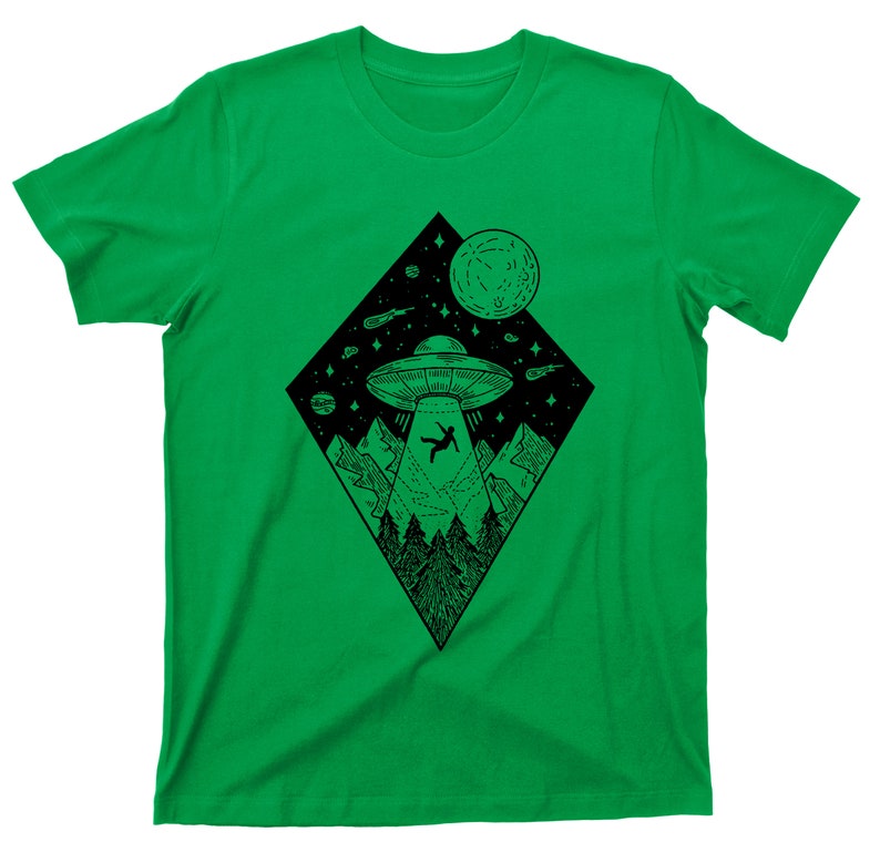 Alien UFO Abduction T Shirt Extraterrestrial Outer Space - Etsy