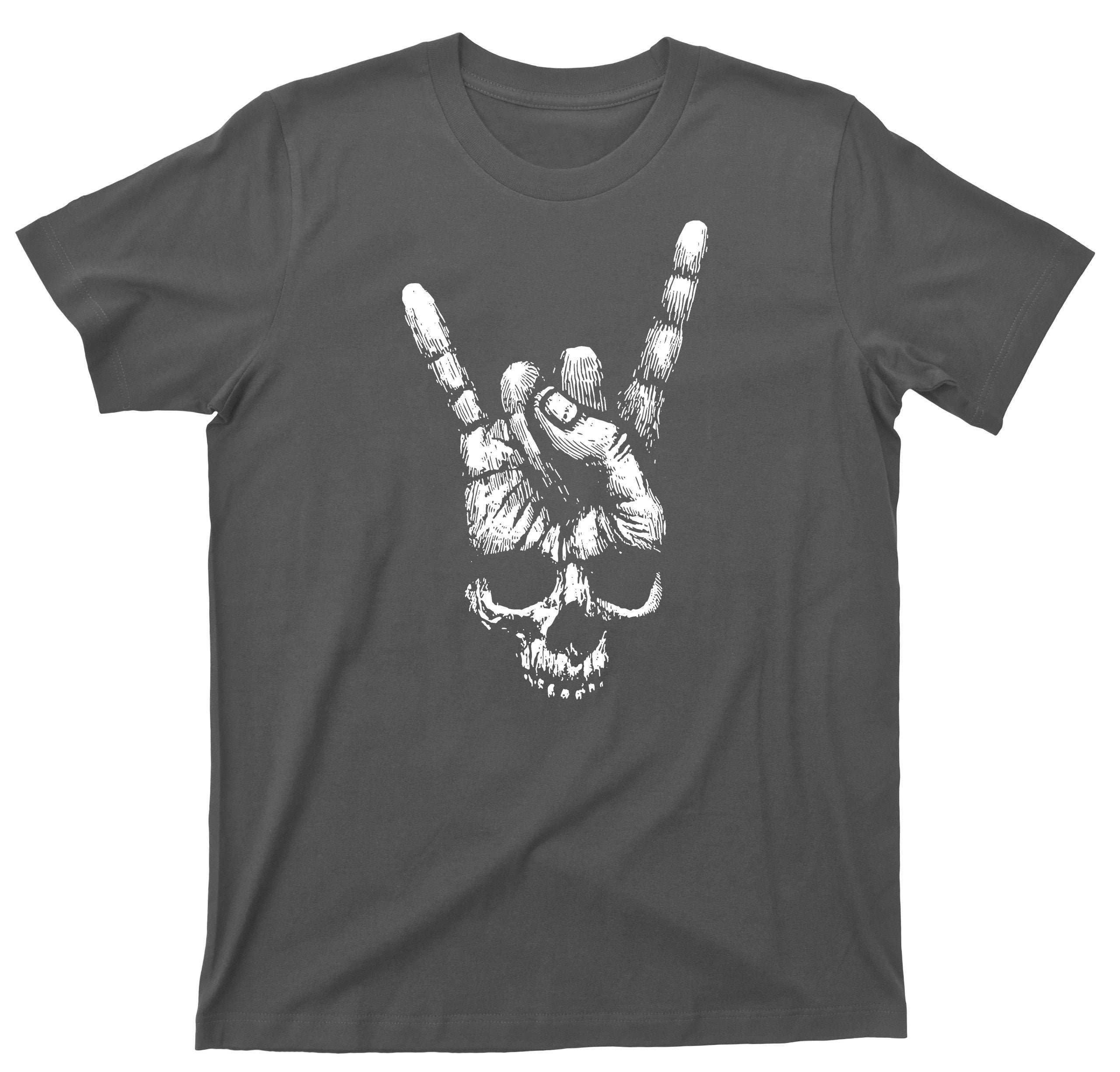 Skull Hand T Shirt - Heavy Metal Rock N Roll Graphic Tshirt - Etsy