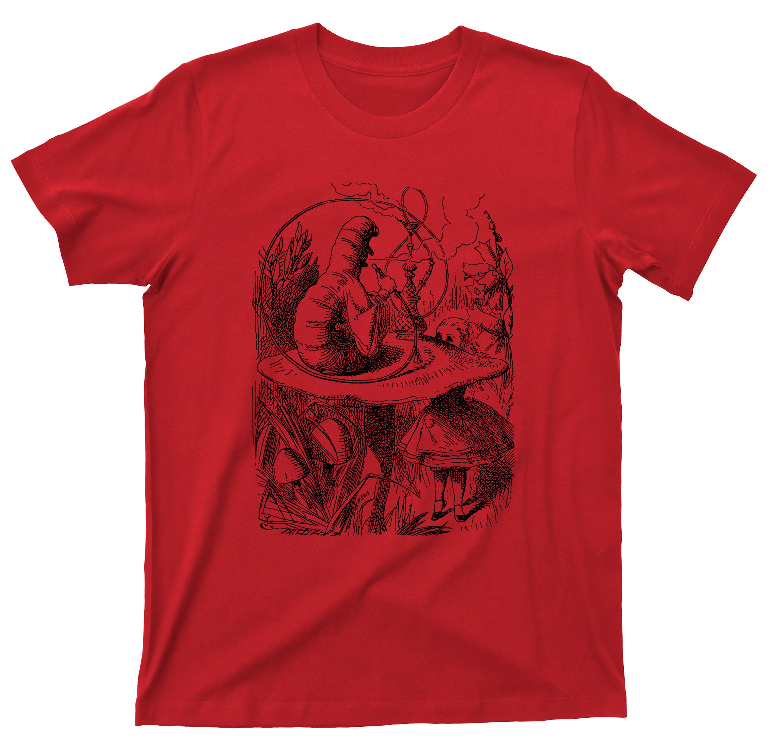 Alice in Wonderland and the Caterpillar - Alice In Wonderland - T-Shirt Alice in Wonderland and the Caterpillar - Alice In Wonderland - T-Shirt