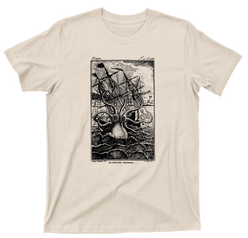 Giant Octopus T Shirt Kraken Sea Monster Graphic Tshirt | Etsy