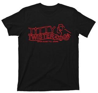 Maglietta Santanico Pandemonium - Titty Twister Da Dal Tramonto All'Alba - Colore Rosso, Taglia XXXXL, 100% Cotone Pesante