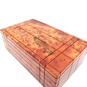 Gift Wooden puzzle box Engraved wooden Box Case Thuya wood Wooden Magic Puzzle PUZZLE Lock box wooden handmade box zdjęcie 3