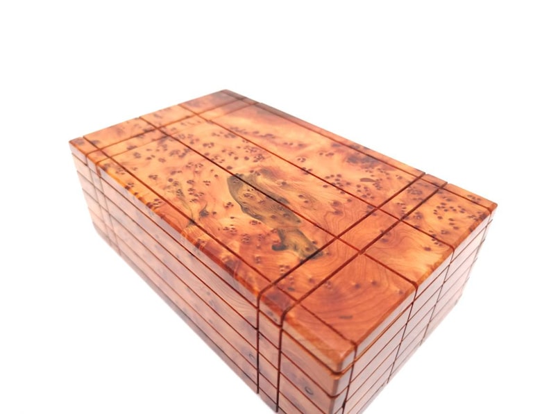 Gift Wooden puzzle box Engraved wooden Box Case Thuya wood Wooden Magic Puzzle PUZZLE Lock box wooden handmade box zdjęcie 3