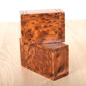 Wooden PUZZLE box - Secret Jewelry Box Case - cider wood - Wooden Magic Puzzle -puzzle lock box - wooden  handmade box