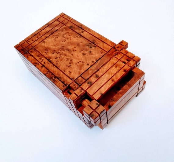 FAST Shipping** Secret box for small jewelry Earring organizer MOROCCO Thuya wood handmade wooden decoration wooden box