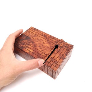 Gift Wooden puzzle box Engraved wooden Box Case Thuya wood Wooden Magic Puzzle PUZZLE Lock box wooden handmade box zdjęcie 8