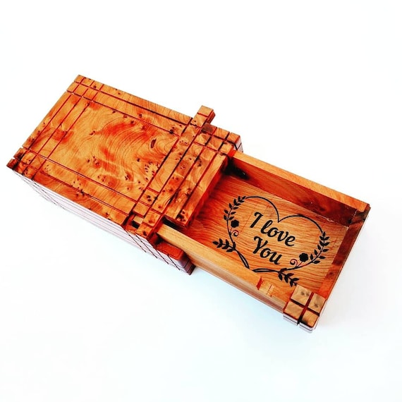 FAST Shipping** Secret Jewelry Box Case Puzzle LOCK box wooden craft Wooden Magic Puzzle Wooden puzzle box Gift Wooden Box