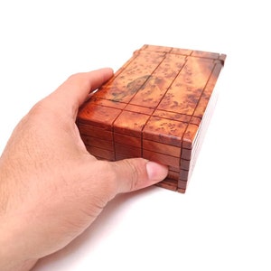 Gift Wooden puzzle box Engraved wooden Box Case Thuya wood Wooden Magic Puzzle PUZZLE Lock box wooden handmade box zdjęcie 5