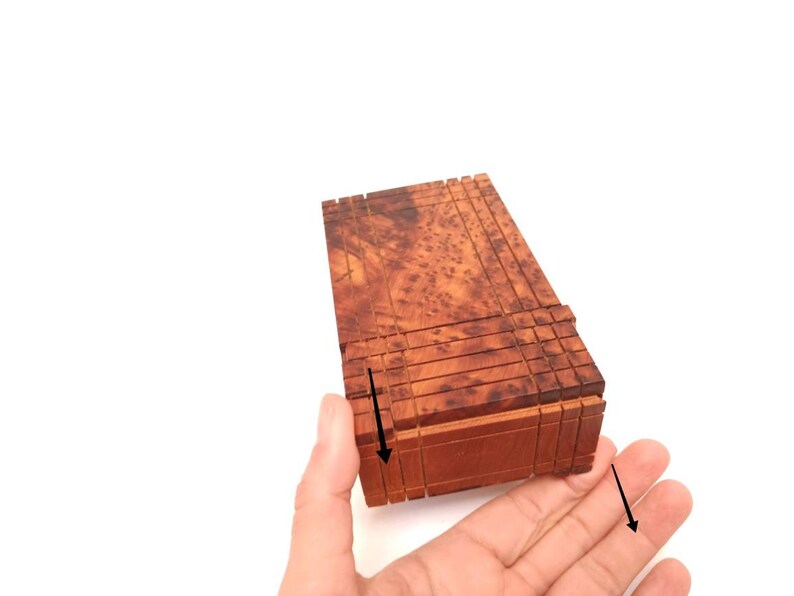 Gift Wooden puzzle box Engraved wooden Box Case Thuya wood Wooden Magic Puzzle PUZZLE Lock box wooden handmade box zdjęcie 9