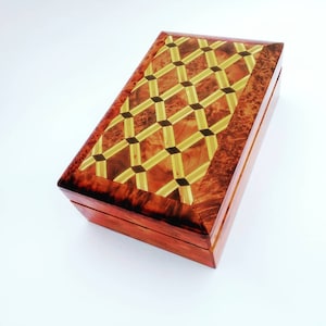 FAST Shipping** Secret box for small jewelry Earring organizer MOROCCO Thuya wood handmade wooden decoration wooden box