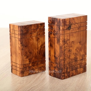 Fun Wooden secret box - Engraved wooden Box Case - Thuya wood - Wooden Magic Puzzle -PUZZLE Lock box - wooden handmade box