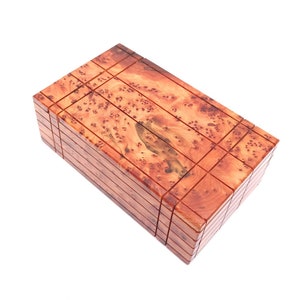 Gift Wooden puzzle box Engraved wooden Box Case Thuya wood Wooden Magic Puzzle PUZZLE Lock box wooden handmade box zdjęcie 1