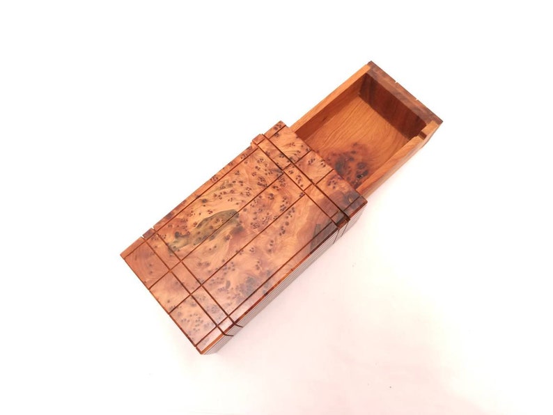 Gift Wooden puzzle box Engraved wooden Box Case Thuya wood Wooden Magic Puzzle PUZZLE Lock box wooden handmade box zdjęcie 6