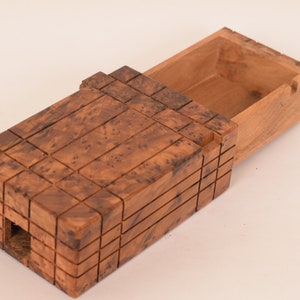 Wooden puzzle box - Secret Jewelry Box Case - cider wood - Wooden Magic Puzzle -PUZZLE Lock box - wooden handmade box
