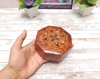 FAST Shipping**   Wooden box for small jewelry - wooden decoration - Earring organizer - wooden box - Thuya wood handmade - MOROCCO