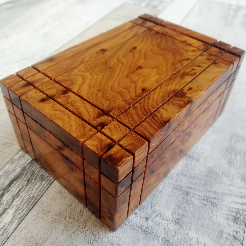 FAST SHIPPING wooden PUZZLE box Secret Jewelry Box Case Etsy