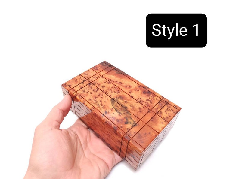 Gift Wooden puzzle box Engraved wooden Box Case Thuya wood Wooden Magic Puzzle PUZZLE Lock box wooden handmade box Style 1