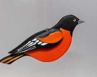 Baltimore Oriole Hand Painted Ornament