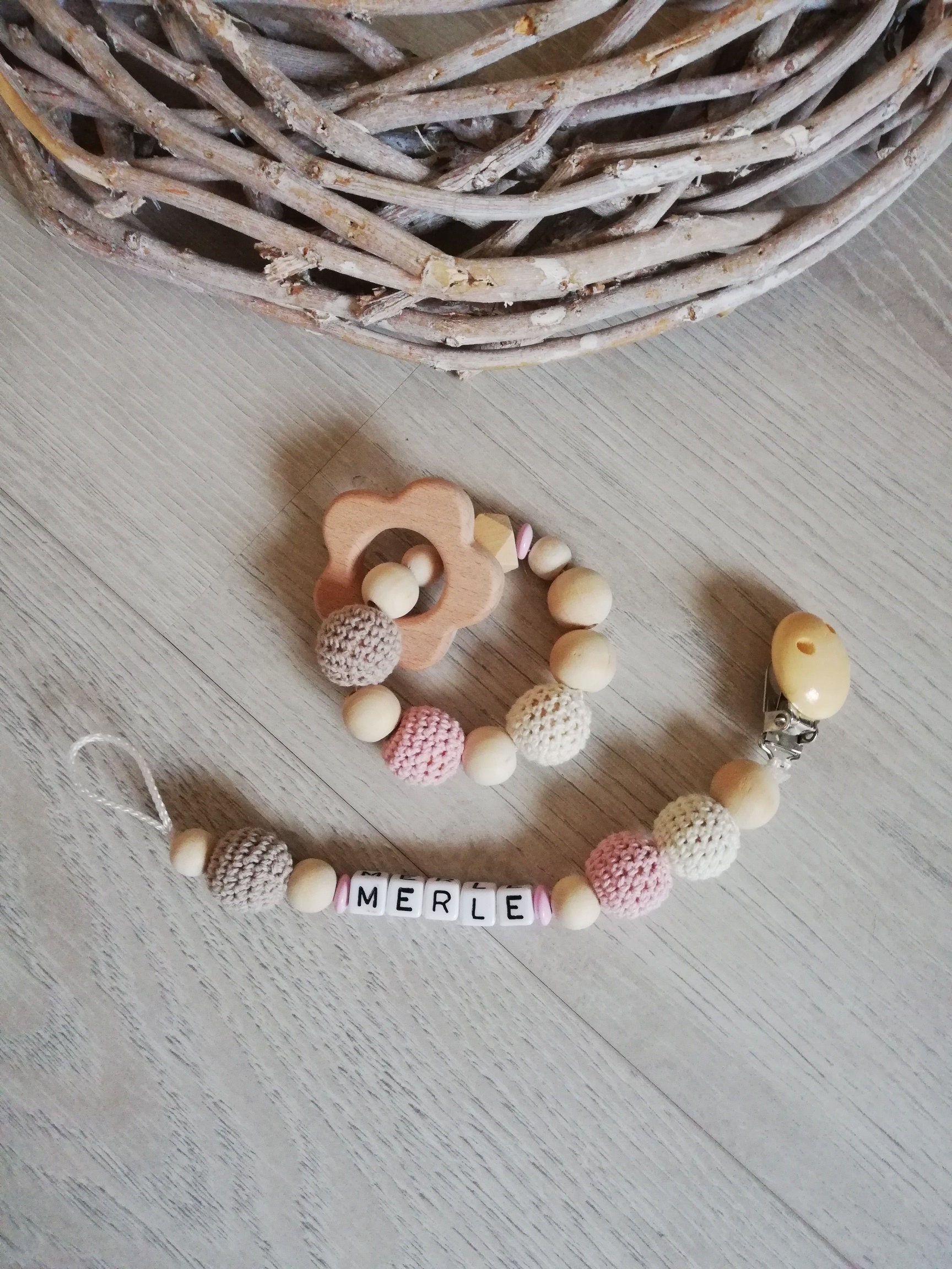 Pacifier necklace with or without name in desired color baby Etsy