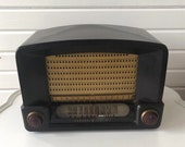 Vintage GE Radio Retro Art Deco General Electric Brown and Gold Bakelite Tube Radio 1948