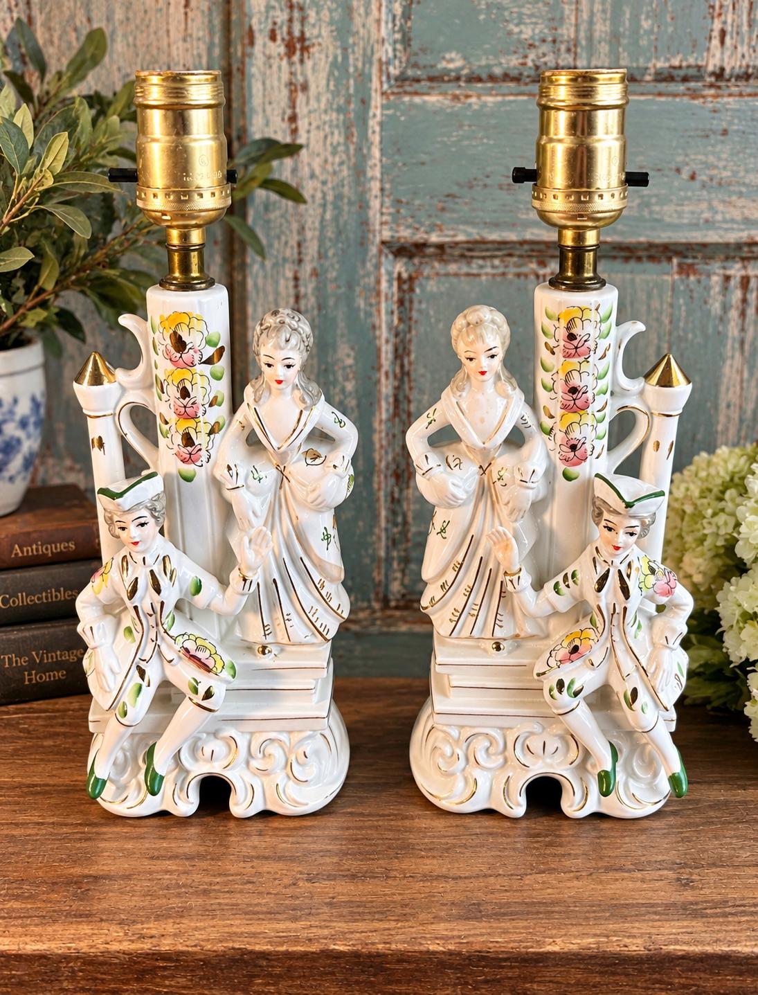 Antique Lamps With Courting Couple - Etsy