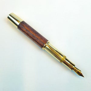 Handmade Brass & Rosewood Fountain Pen: Luxury Signature Writing Gift