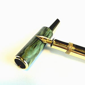 Handmade Brass & Maple Fountain Pen: Luxury Signature Writing Gift