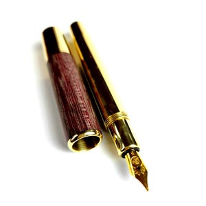 Handmade Brass & Rosewood Fountain Pen: Luxury Writing Gift