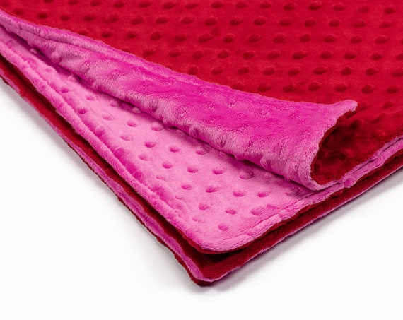 Red and Pink Minky Dot Blanket | Etsy
