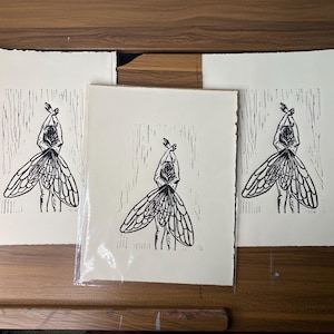 Fairy Lady Linocut Print