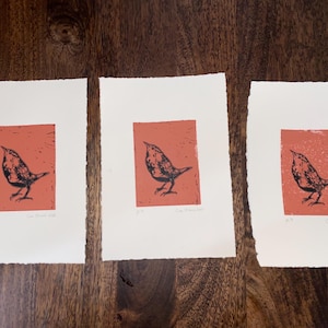 Wren Linocut Print