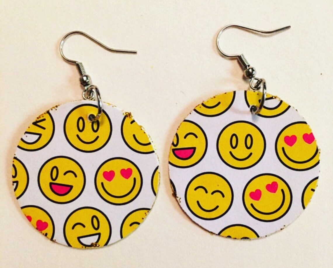 Emoji Earrings Happy Earrings Smiles Earrings Etsy