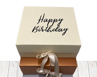 Personalized Luxury Gift Box: Ribbon & Magnet Closure