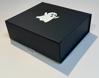 Ghost Halloween Gift Box – Black Magnetic Treat Box