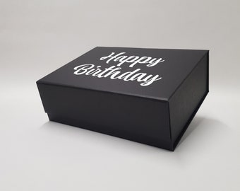 Black Gift Box Personalised Keepsake Thank You Birthday Wedding