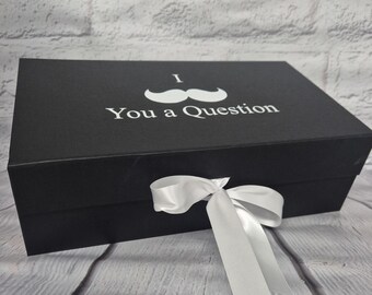 Personalized Best Man Magnetic Gift Box, Luxury Ribbon Closure
