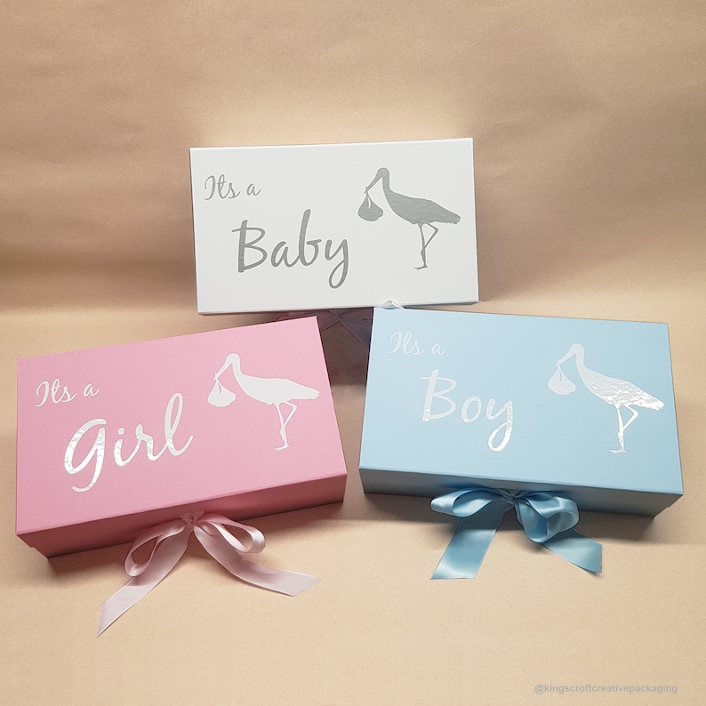 Baby Keepsake Gift Box: Luxury Magnetic Closure with Ribbon image 2