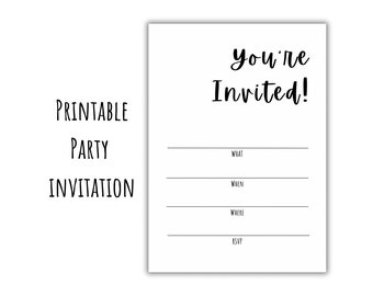Du bist eingeladen! Party-Einladung ausfüllen - Sofort-Download - PDF 5x7&quot; Kinder-Erwachsenen-Party