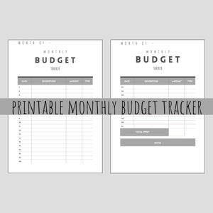 Monthly Budget Tracker Printable Download PDF - Etsy