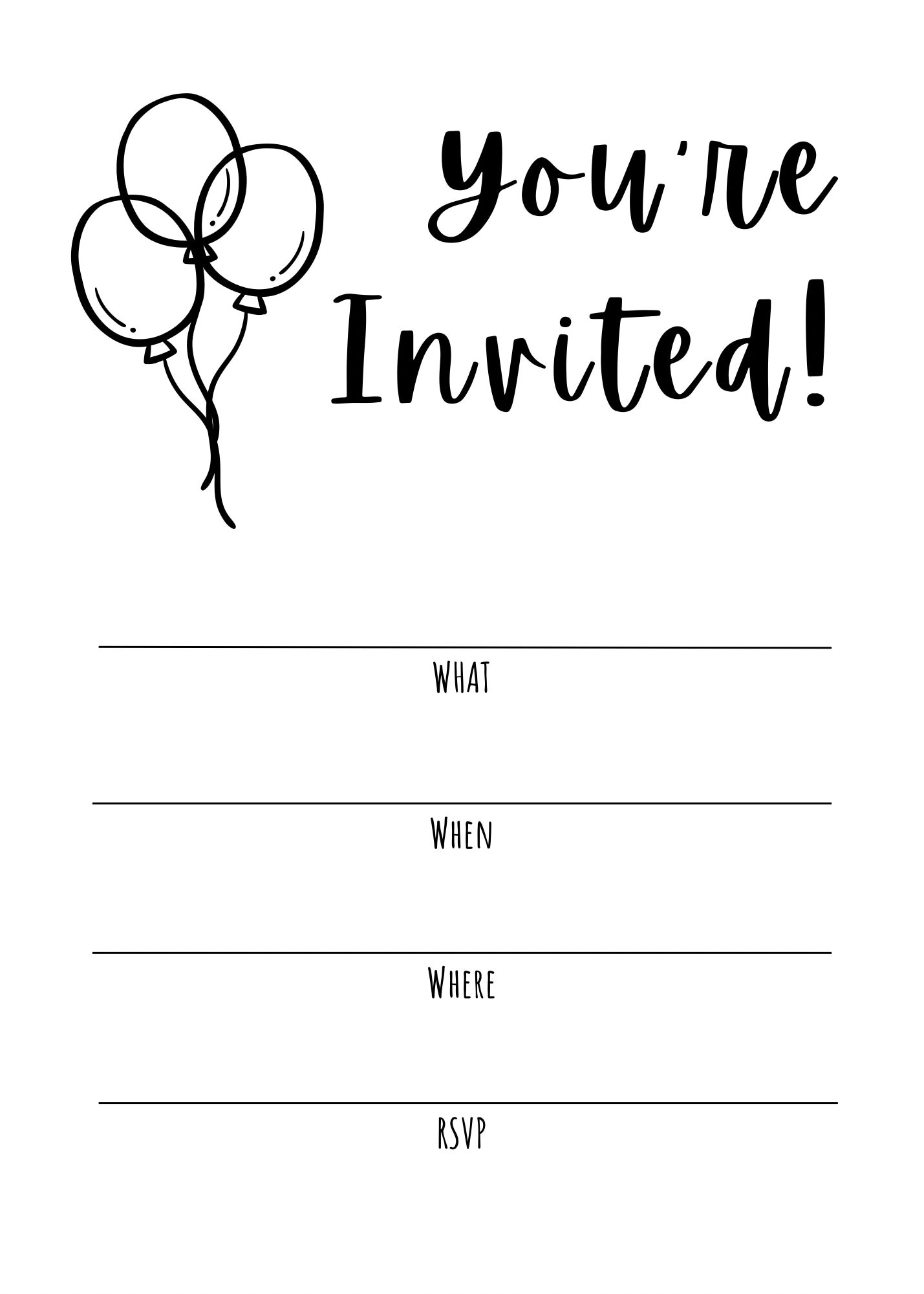 You’re Invited! Fill in the Blank Party Invitation - Instant Download ...