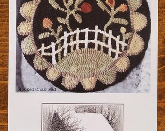 Farmstead Flower Garden Rug Hooking Pattern (13 inch Chair Pad) PAPER PATTERN