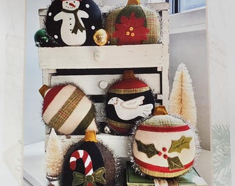Wool Applique BUTTERMILK BASIN Large Woolen Holiday Ornaments Christmas