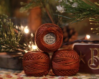 Valdani O510 - 3 strand floss  GOLDEN AUTUMNTERRACOTTA TWIST 1 ball  29 yds. Ultra Punch Needle - Price Per 1 Ball or 1 Skein of thread