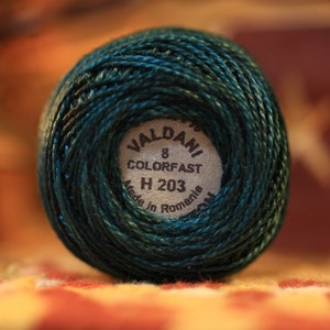 Valdani Size 8 - H203  Blackend Teal Price Per 1 Ball or 1 Skein of thread