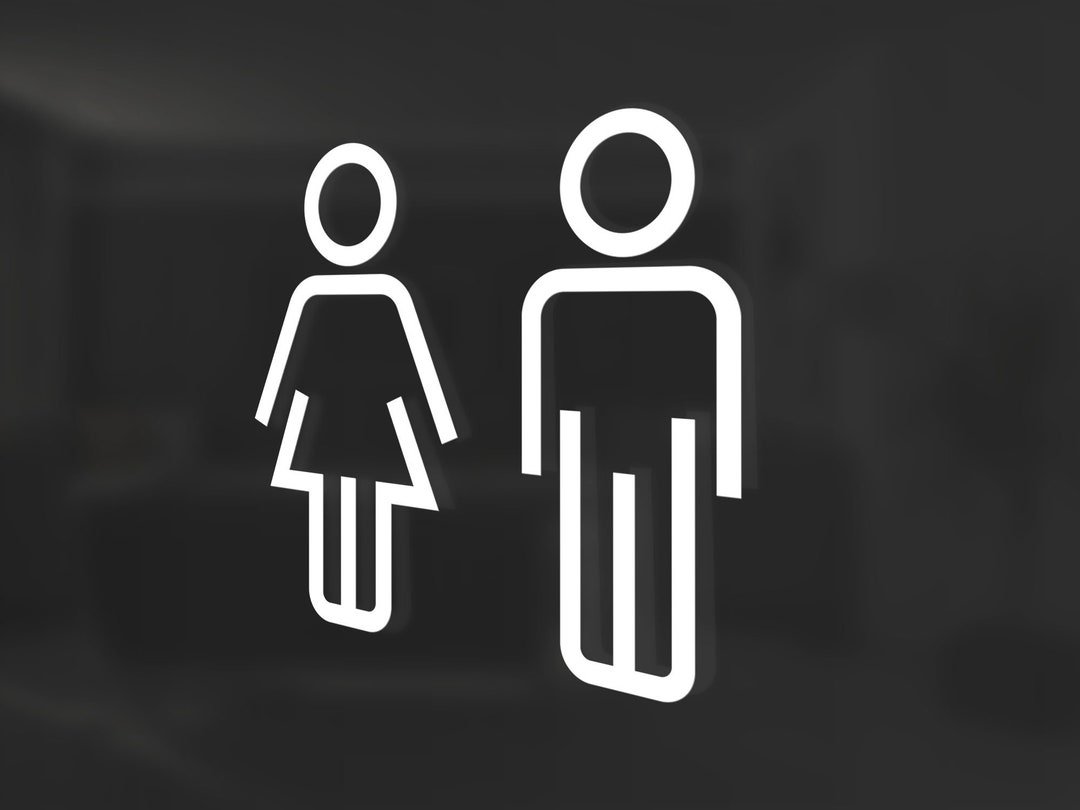 Restroom Gender Door Sign Decal - Bathroom Door Vinyl Decal - Restroom ...