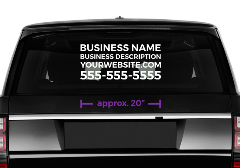 Custom Business Car Vinyl Decal Sticker Back Windshield Etsy Australia