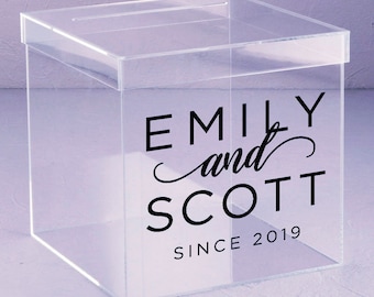 Couples Names Wedding Decal - Custom Names Wedding Decal Sticker - Card Box Decal - DIY Engagement Wedding Sign